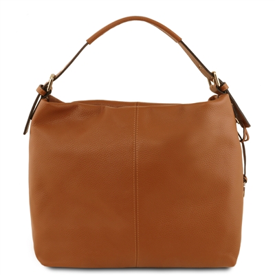 soft brown leather hobo bag